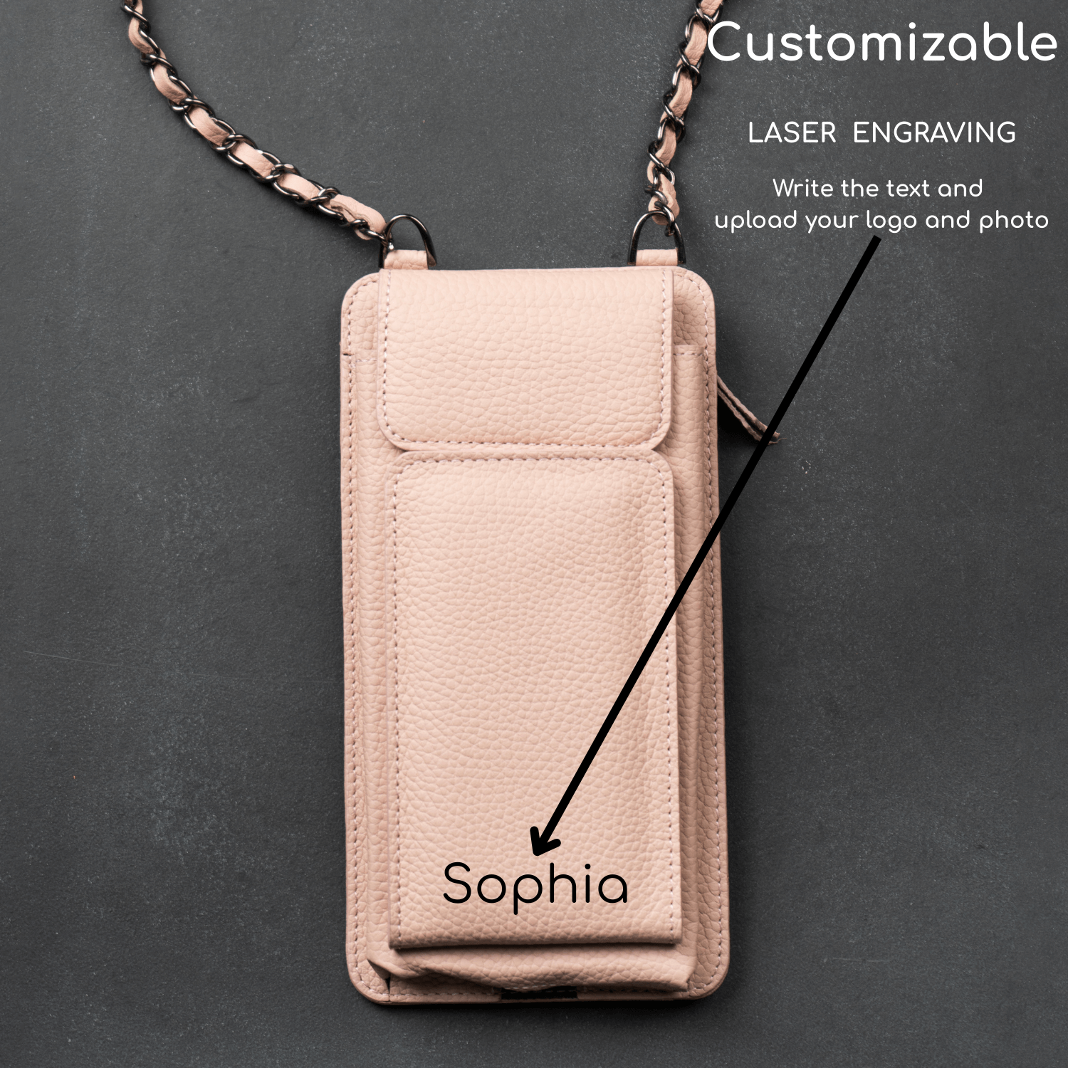 Leather Pink Crossbody Bag Phone Wallet - Columbus
