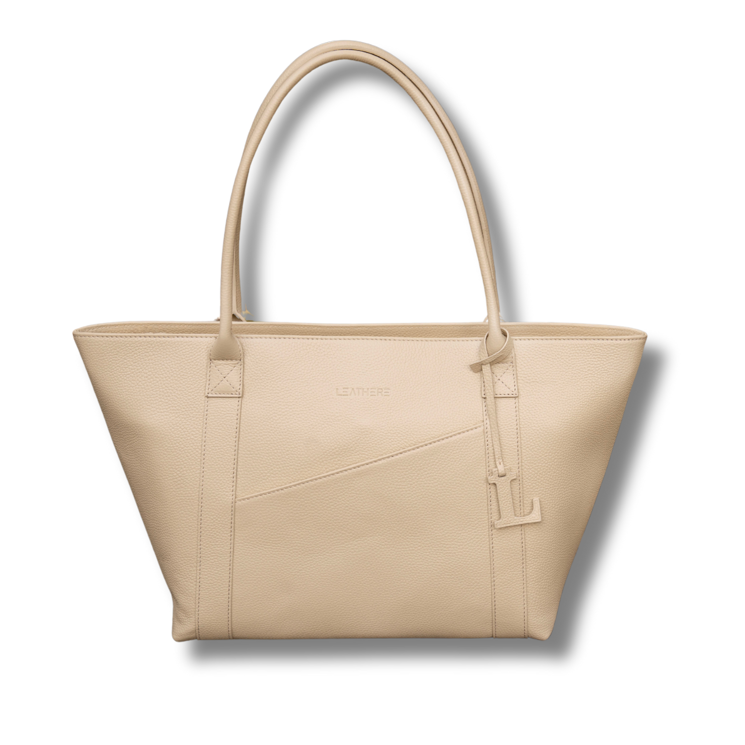 The Leathere New York Tote - Beige