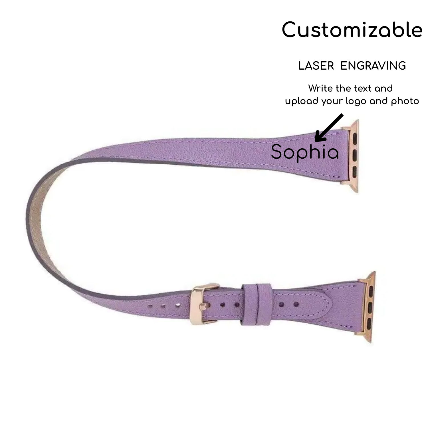Luxury Double Wrap Purple Leather Apple Watch Band - San Diego
