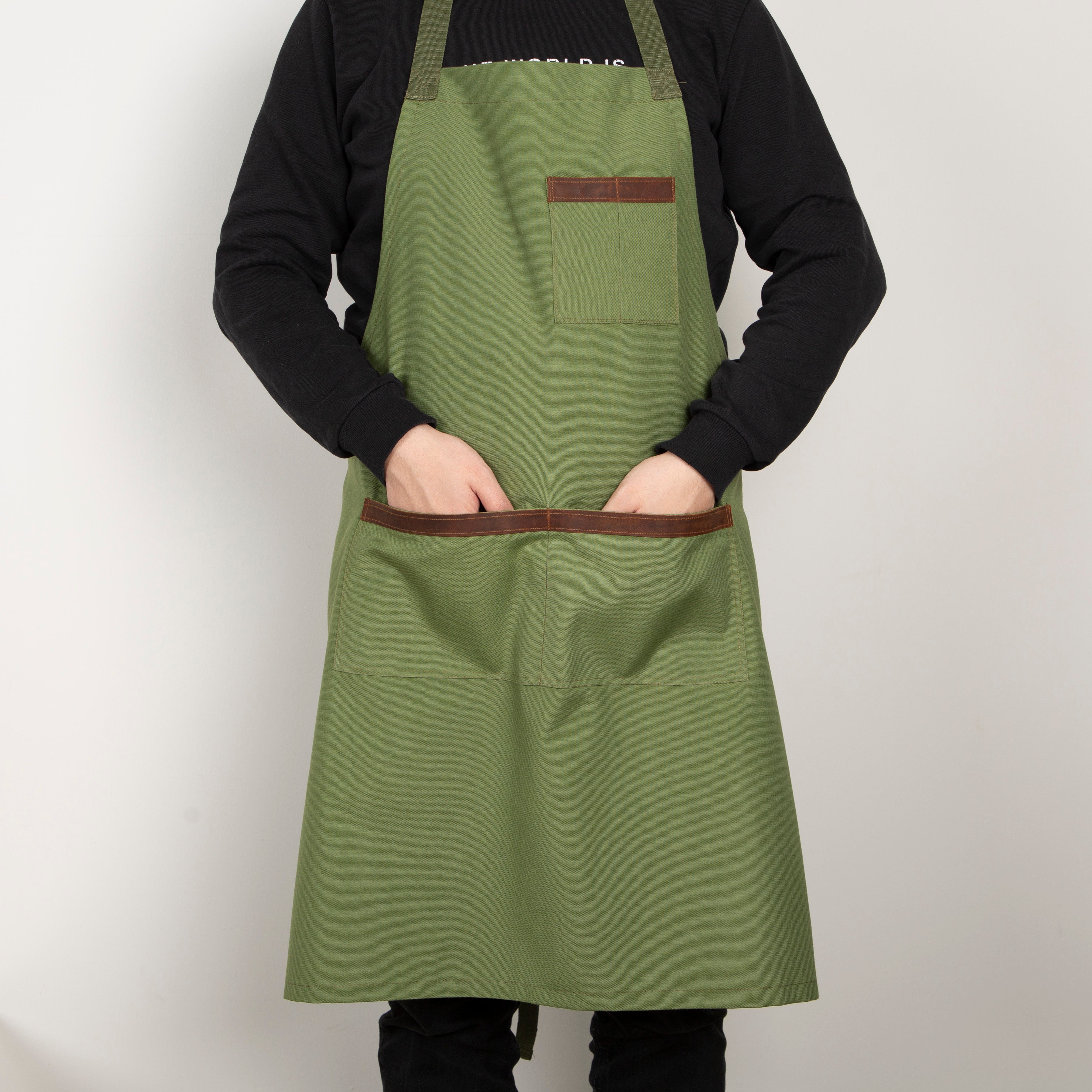 Durable Canvas Work Apron - Olive Green - Provence