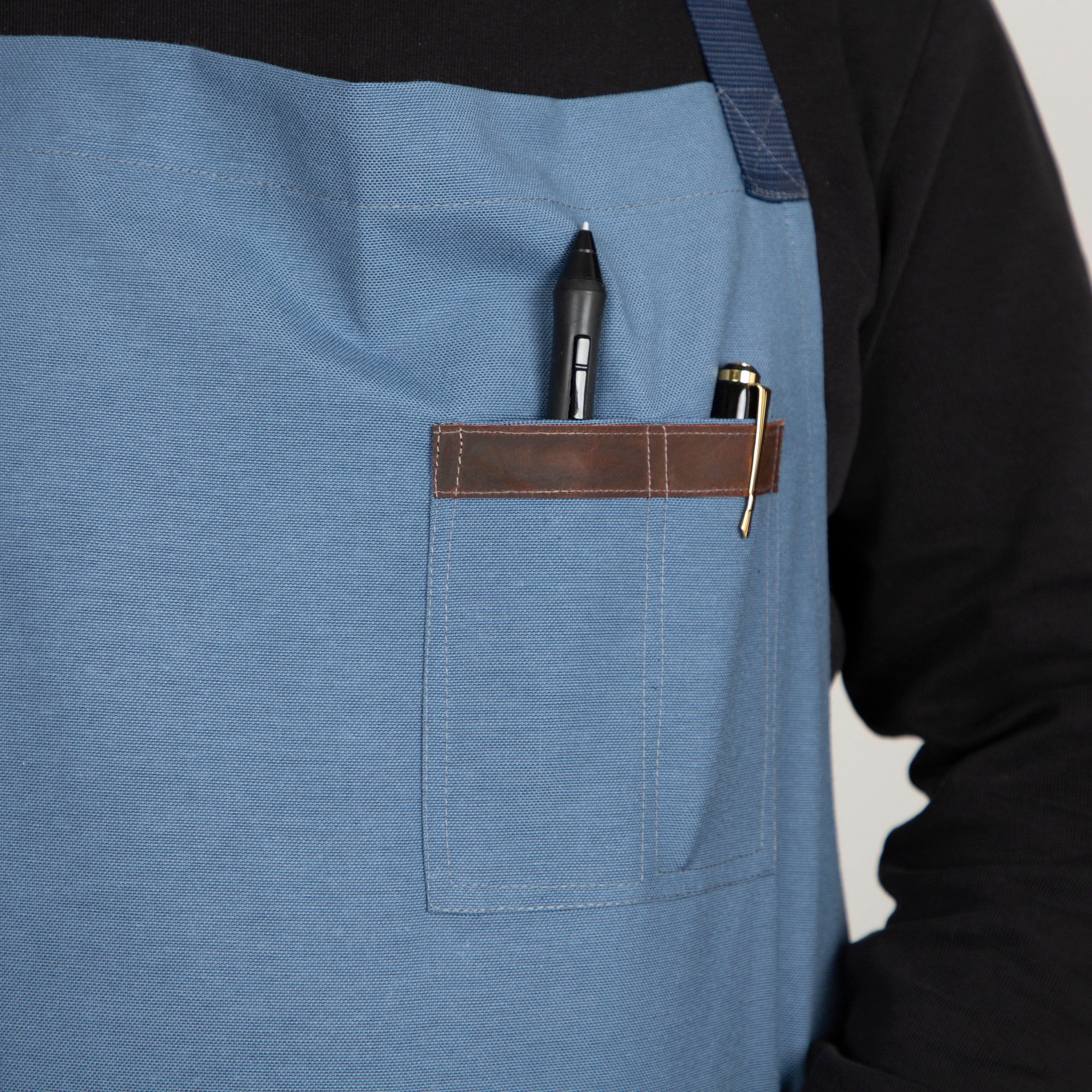 Durable Canvas Work Apron - Steel Blue - Provence