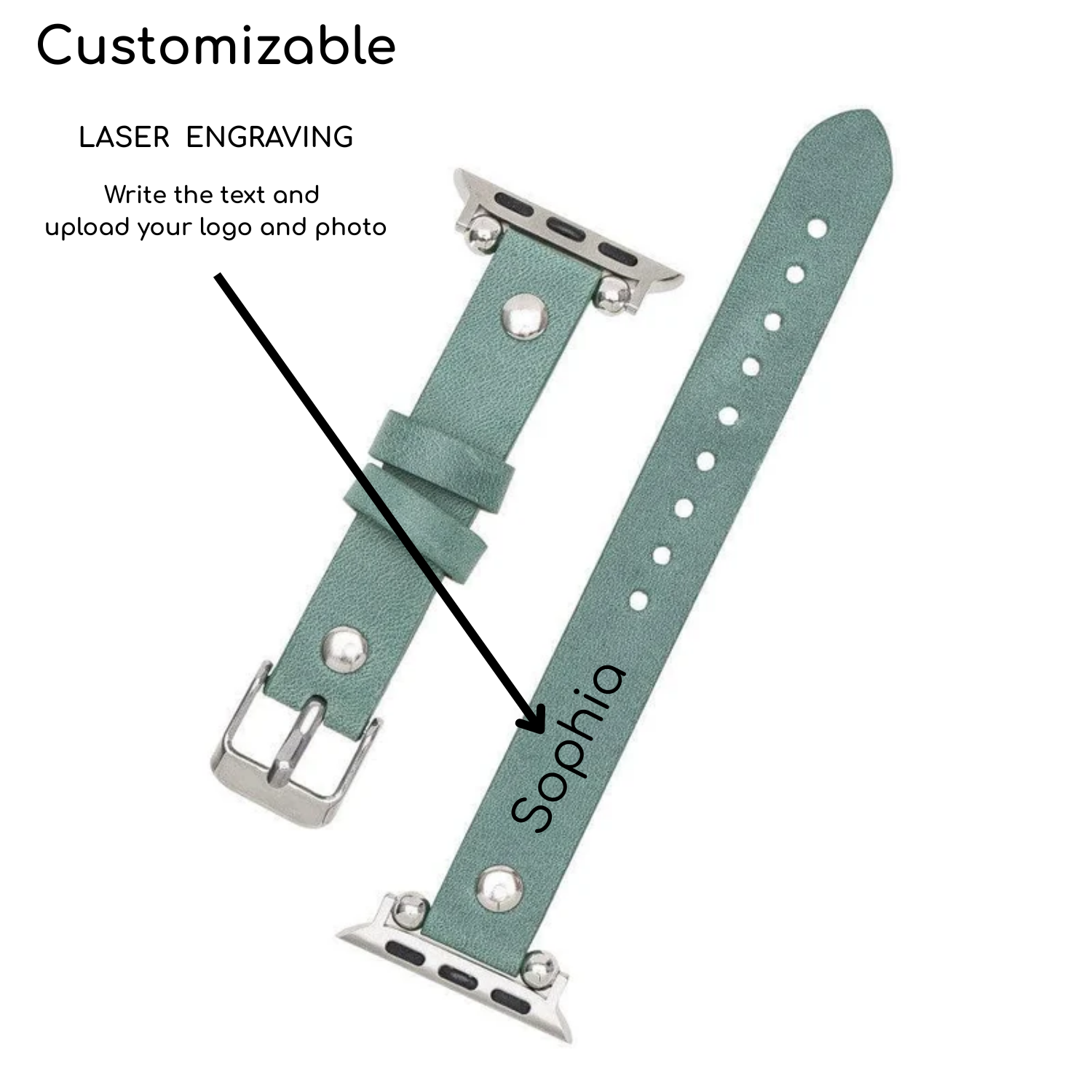 Apple Watch Mint Green Leather Strap - Detroit