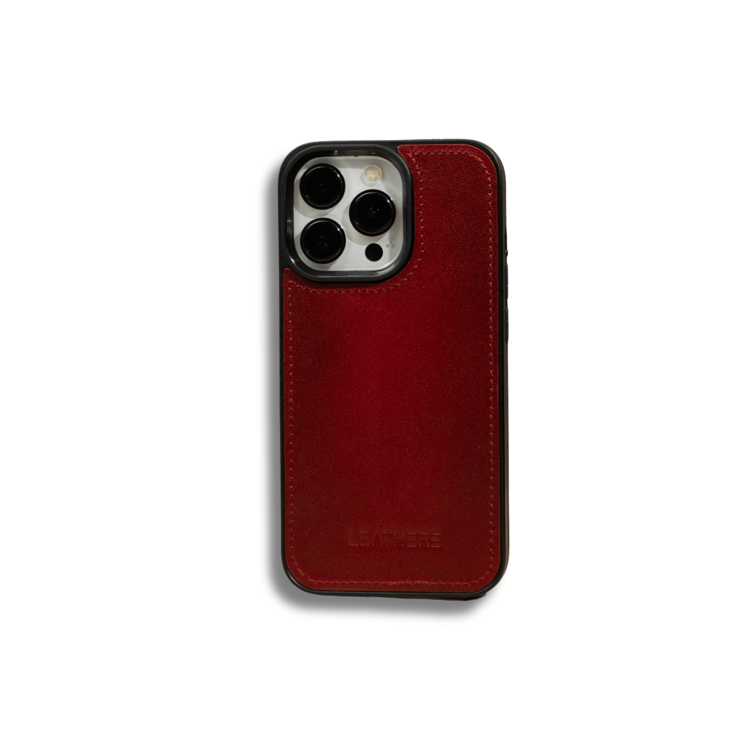 iPhone 16 Series Red Leather Case - Austin