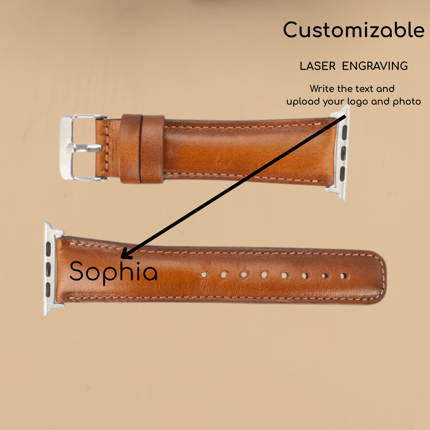 Apple Watch Rustic Brown Leather Strap - Boston