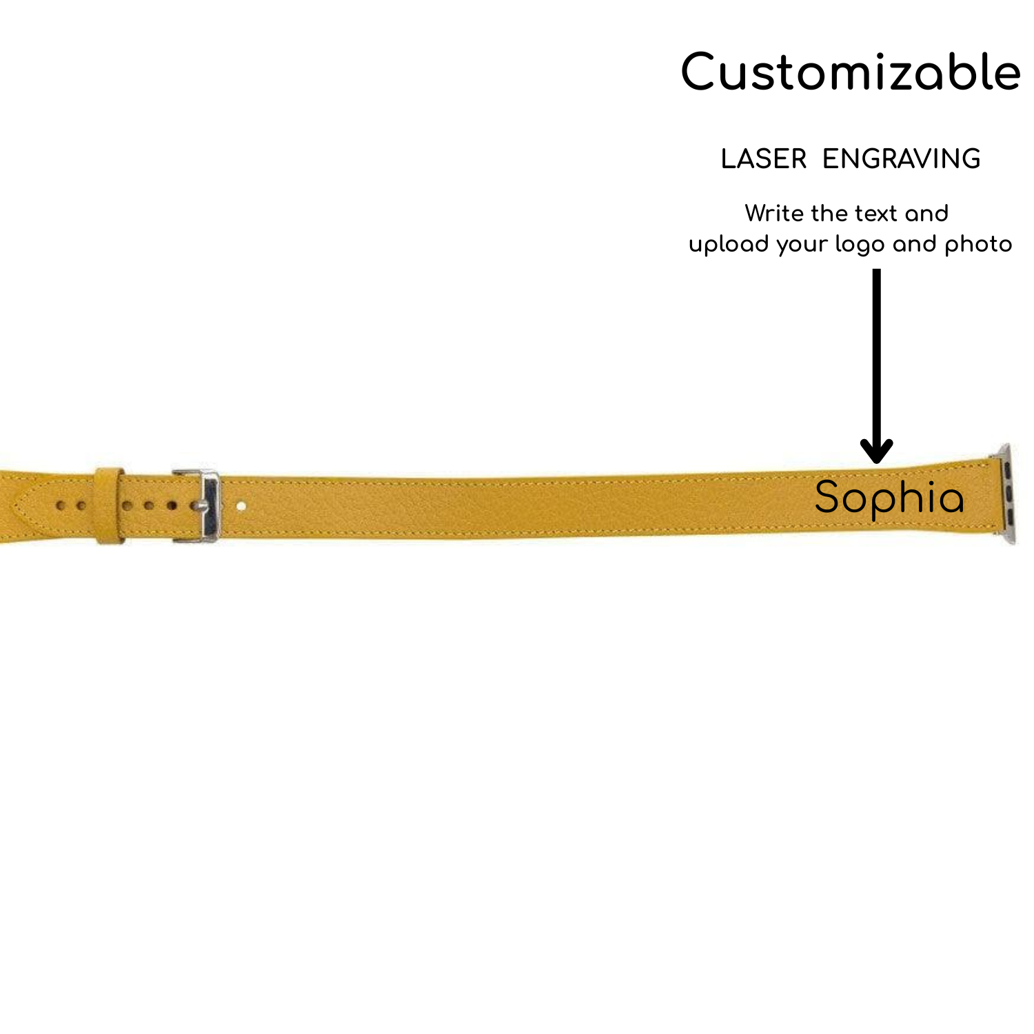 Luxury Double Wrap Yellow Leather Apple Watch Band - San Diego