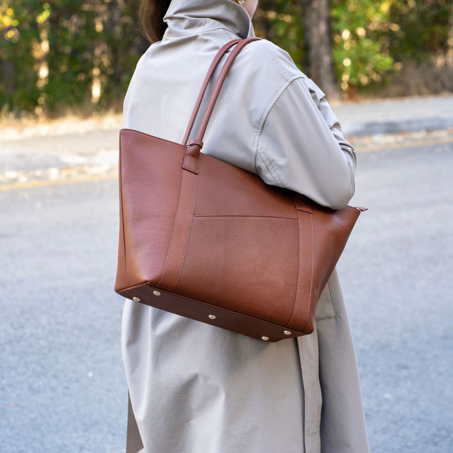 The Leathere New York Tote - Cognac