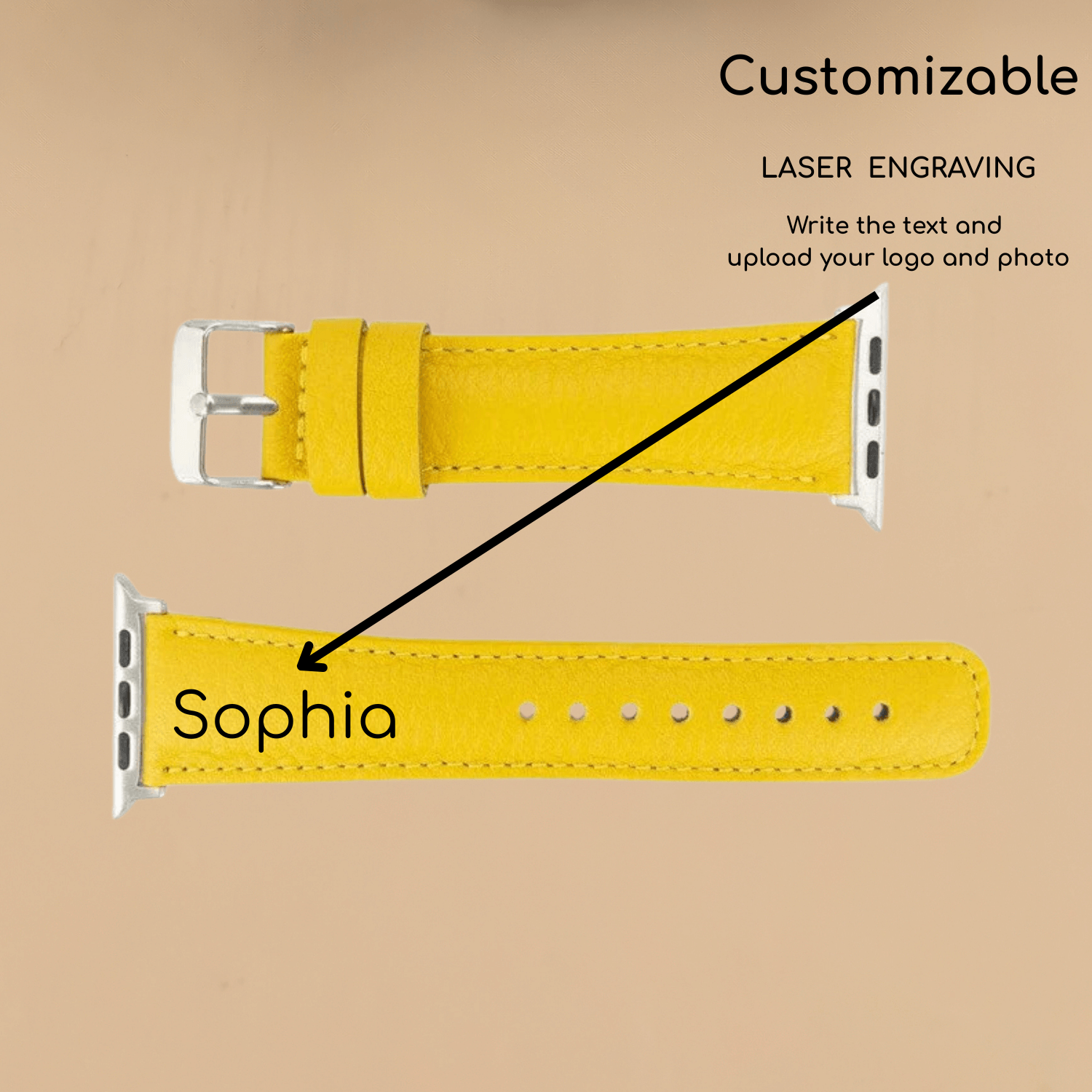 Apple Watch Yellow Leather Strap - Boston