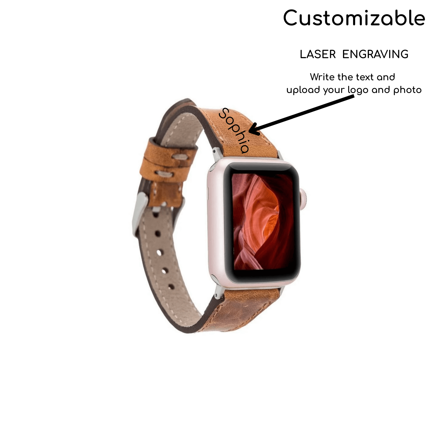 Classic Leopard Print Leather Apple Watch Band - Dallas