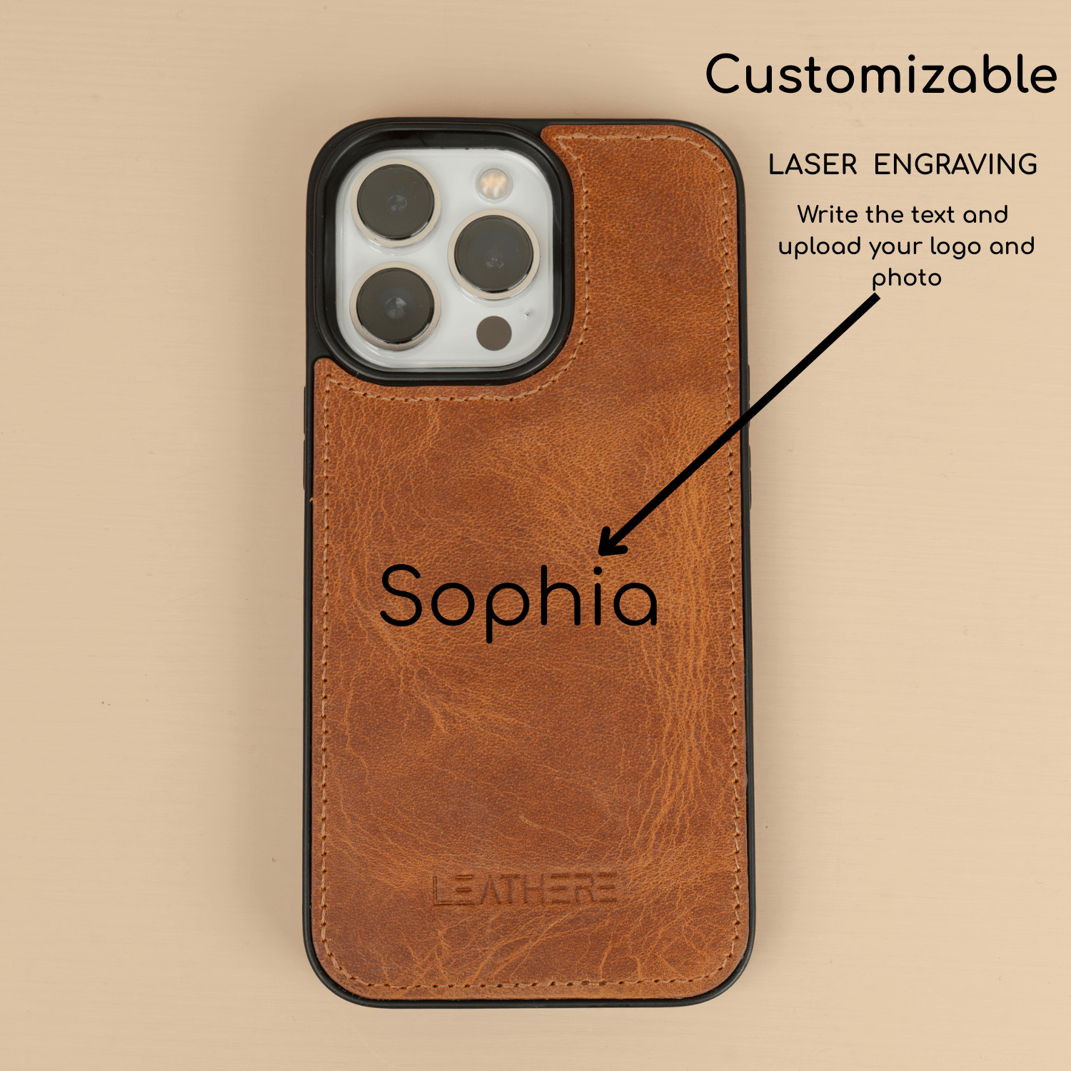 iPhone 15 Series Brown Leather Wallet Case - New York