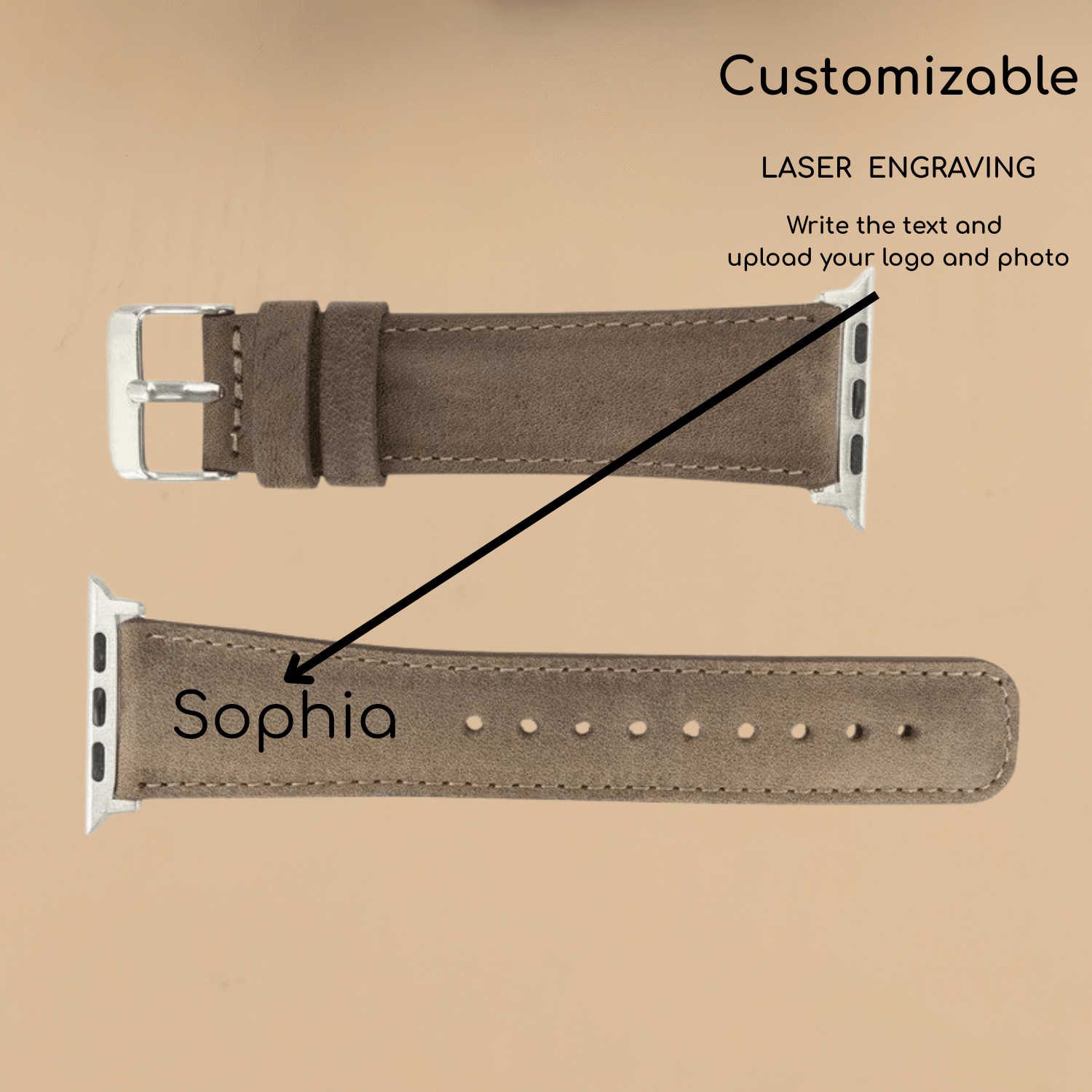 Apple Watch Brown Leather Strap - Boston