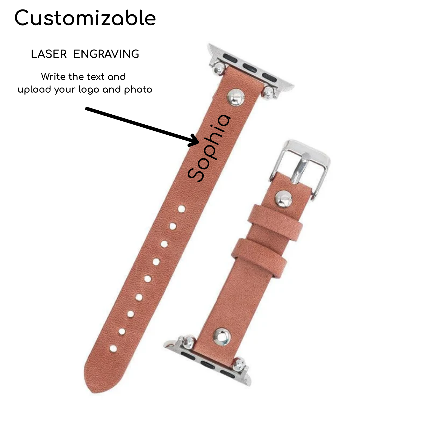 Apple Watch Dusty Rose Leather Strap - Detroit