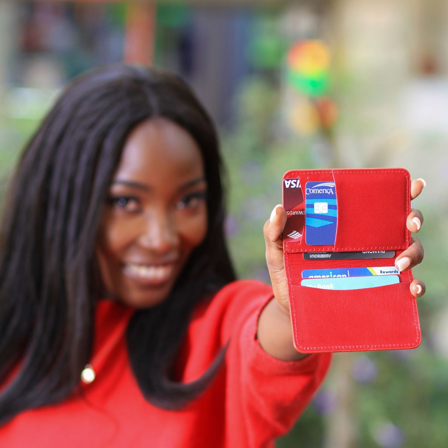 Premium Leather Wallet - Red - Fresno