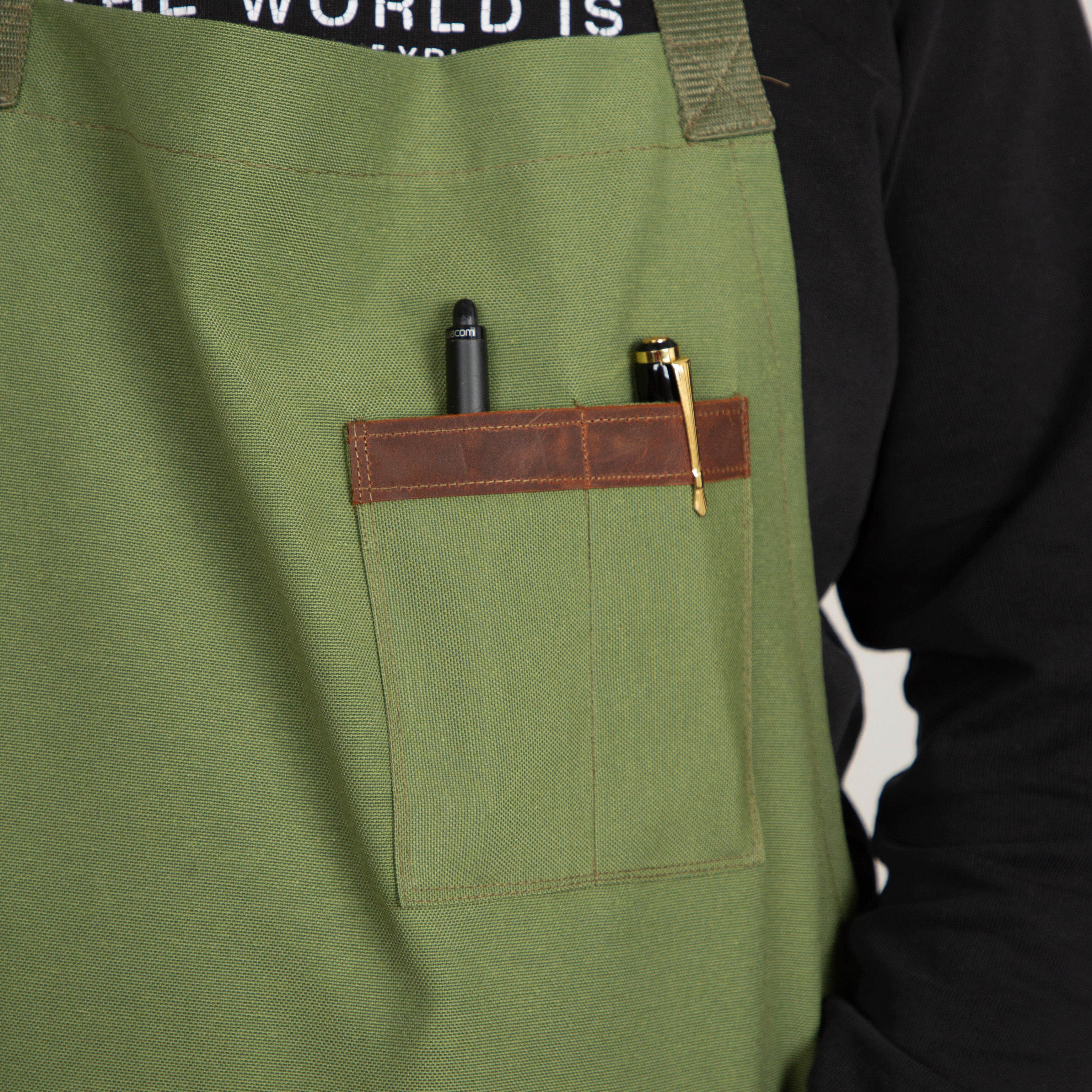 Durable Canvas Work Apron - Olive Green - Provence