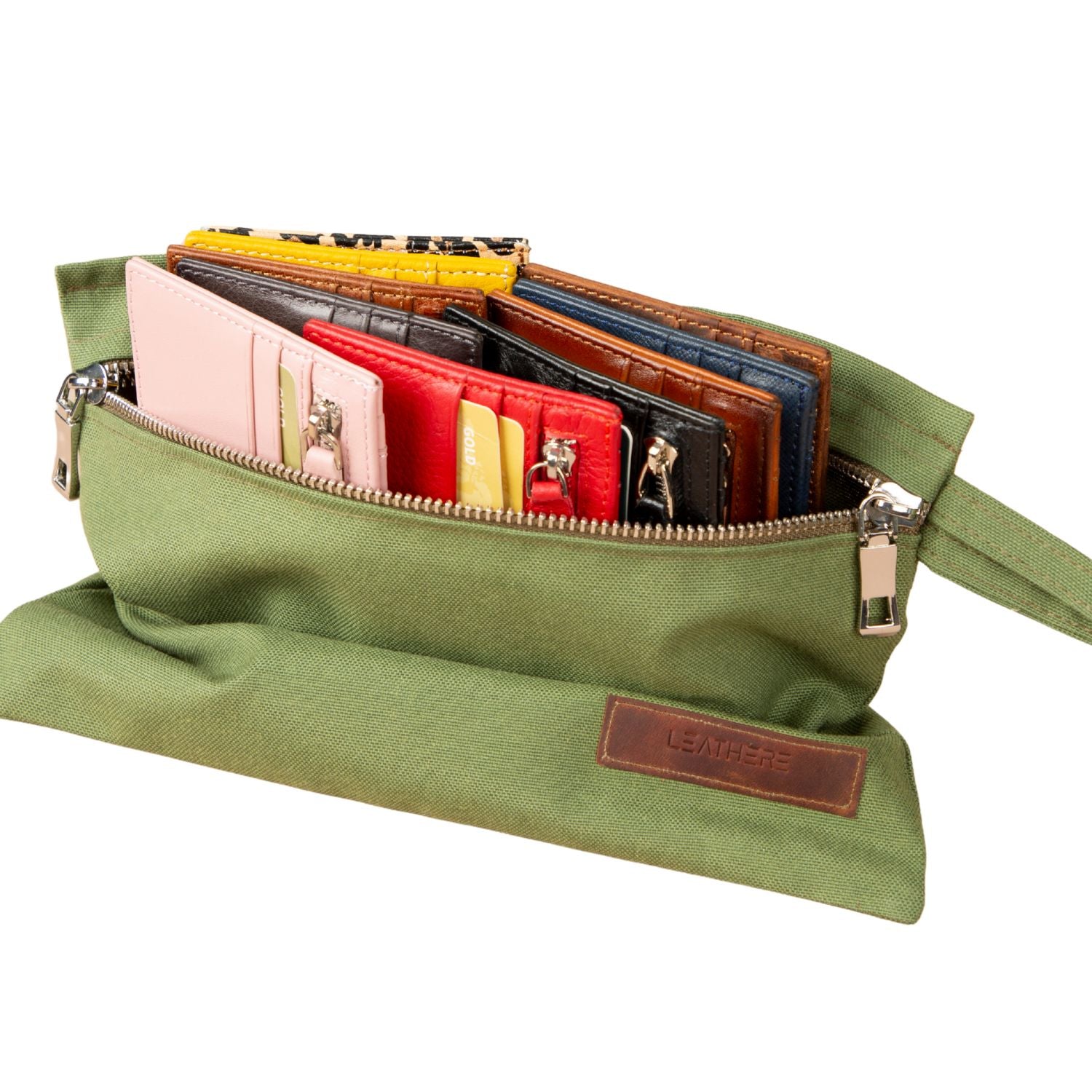 Zippered Genuine Leather Card Holder – Gift Box Edition (10 Colors) - Concord
