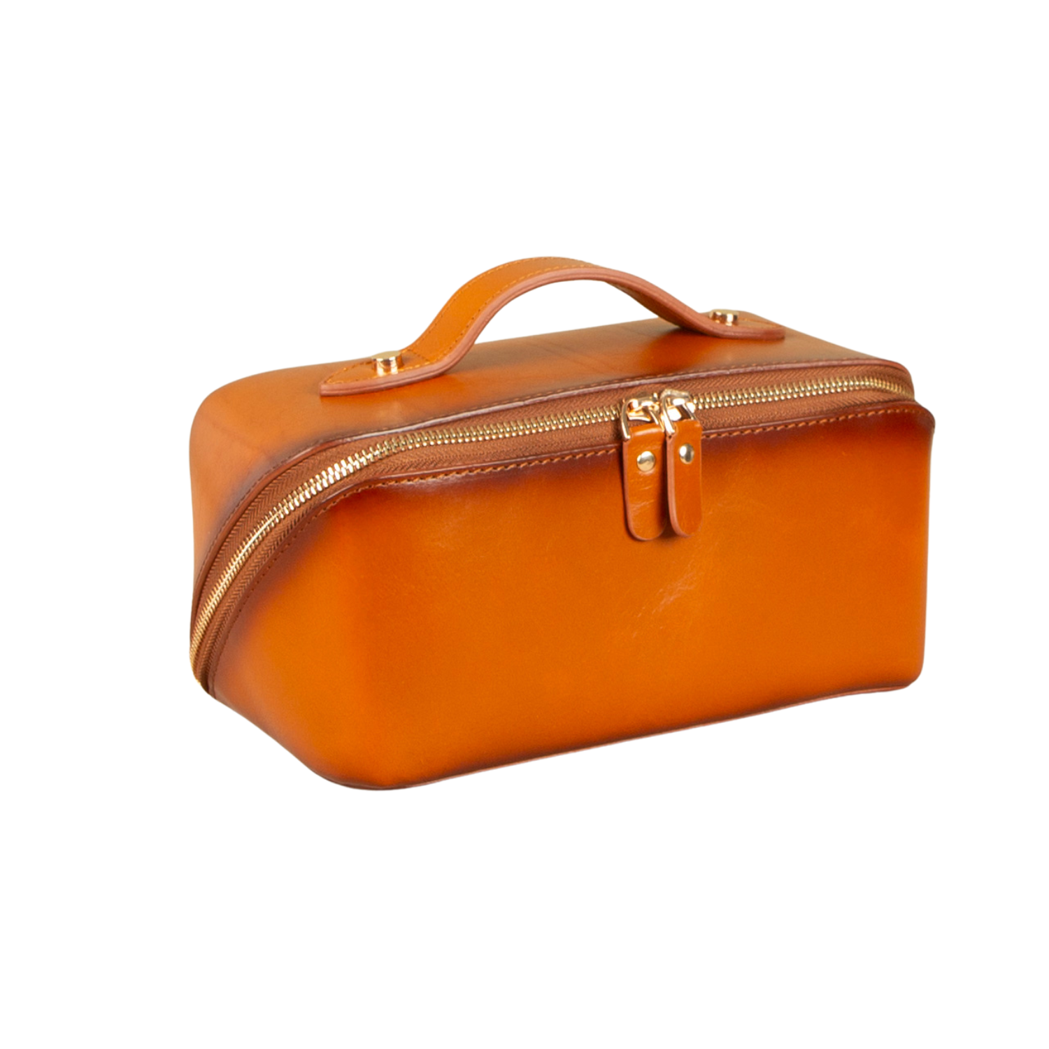 Luxury Leather Travel Vanity Case – Elegant & Spacious- Dark brown - San Jose