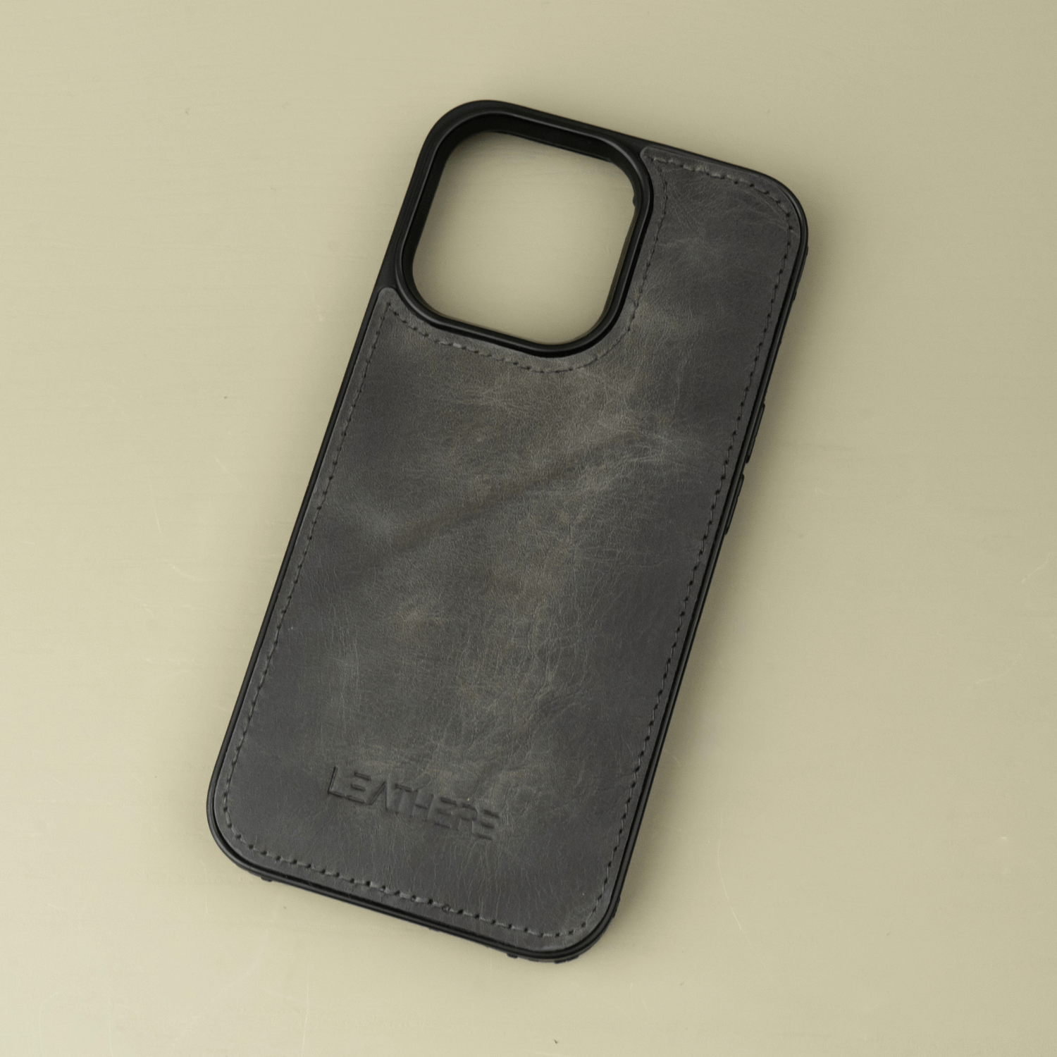 Grey Leather iPhone 16 Series Snap-On Case - LEATHERE