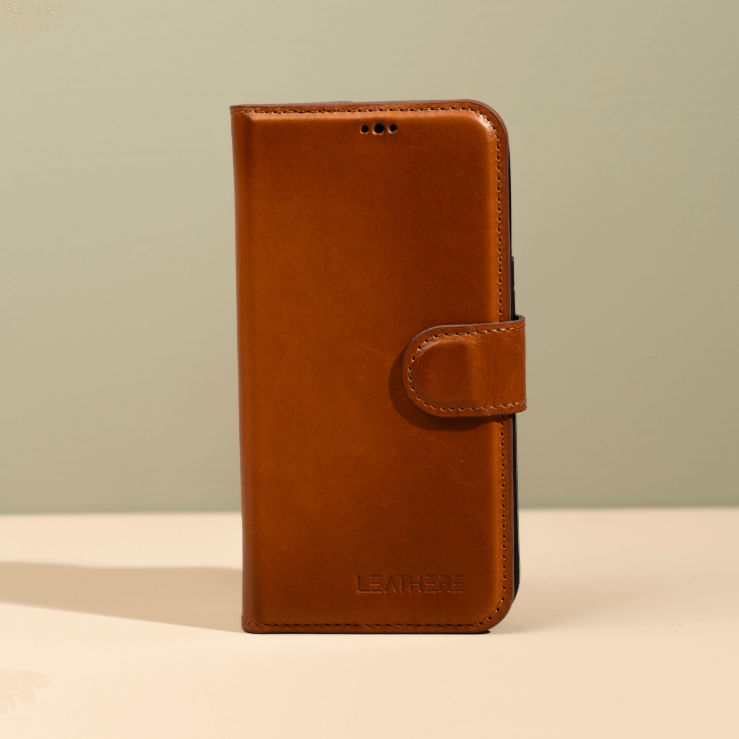 iPhone 15 Series Rustic Brown Leather Wallet Case - New York