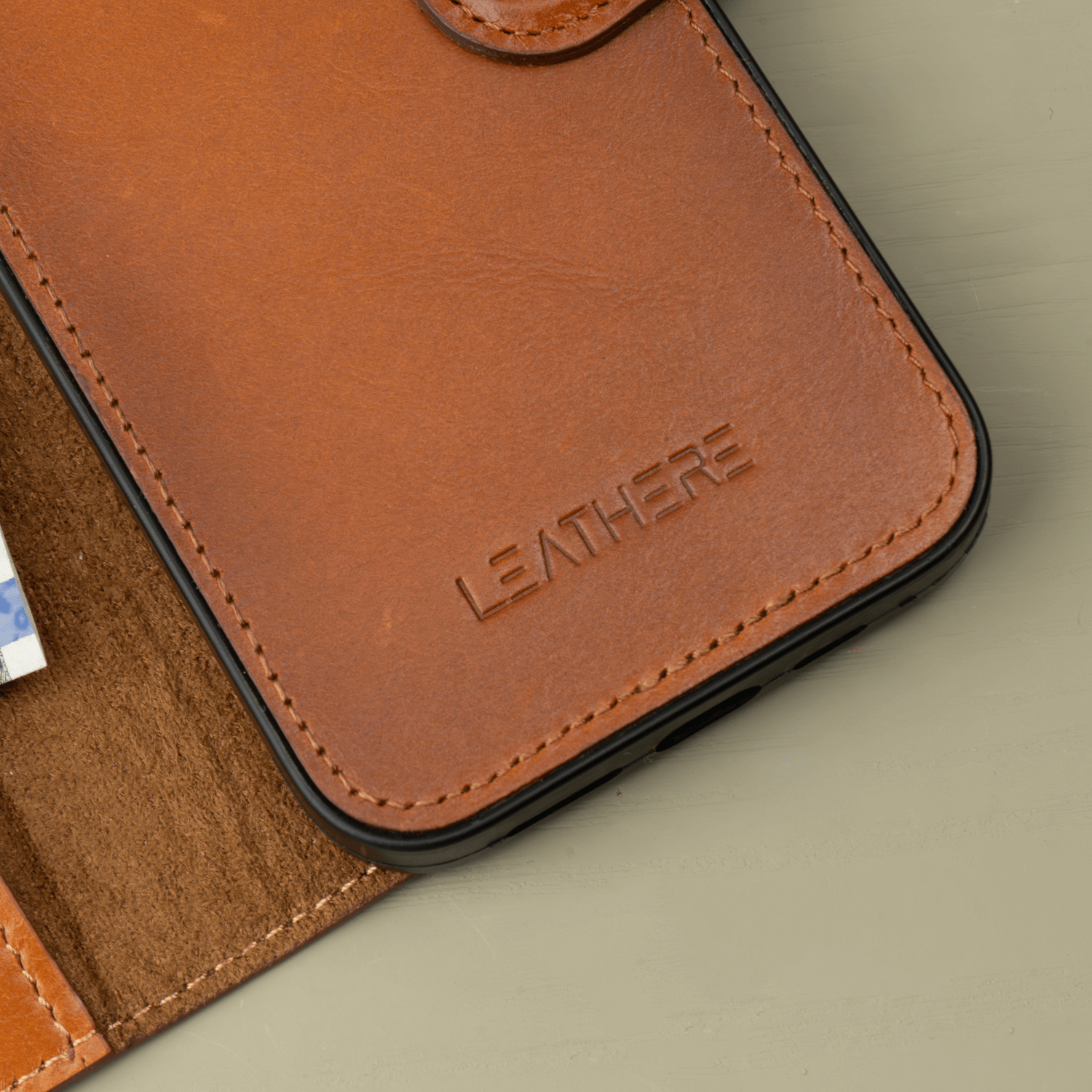 iPhone 15 Series Rustic Brown Leather Wallet Case - New York