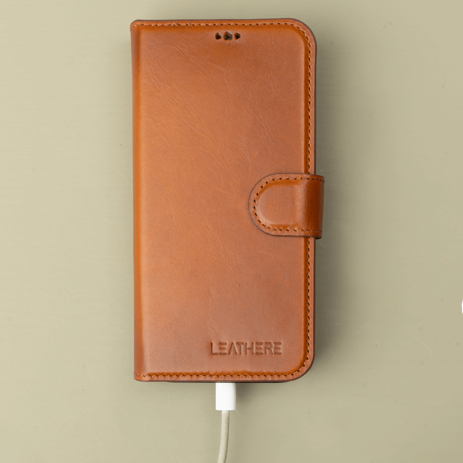 iPhone 15 Series Rustic Brown Leather Wallet Case - New York